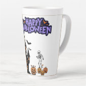 Gelukkig Halloween wit Latte Mok (Rechterhoek)