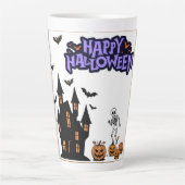 Gelukkig Halloween wit Latte Mok (Voorkant)