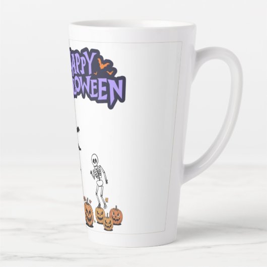 Gelukkig Halloween wit Latte Mok (Rechts)