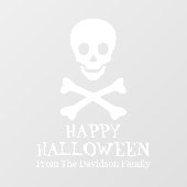 Gelukkig Halloween witte schedel skelet gepersonal Raamsticker (Vel)