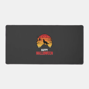 Gelukkig Halloween Wolf Zonsondergang Vector Bureaumat