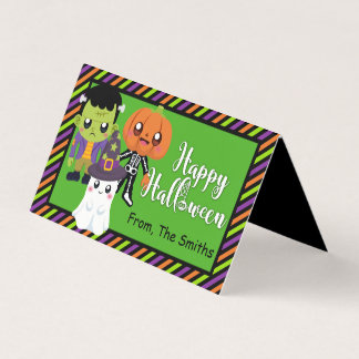 Gelukkig Halloween Zakje Topper Met Monsters Visitekaartjes