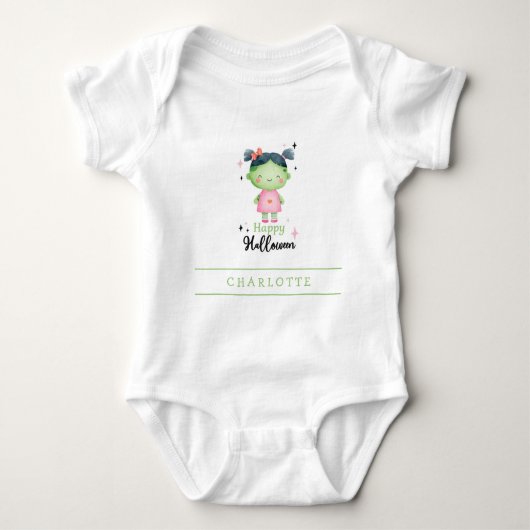 Gelukkig Halloween Zombie Meisje Custom Baby Body Romper (Voorkant)