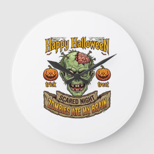 Gelukkig Halloween Zombies Aten Hersen Zombie Hoof Grote Klok