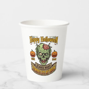 Gelukkig Halloween Zombies Aten Hersen Zombie Hoof Papieren Bekers