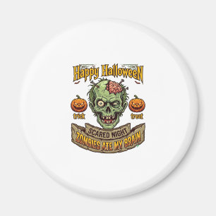 Gelukkig Halloween Zombies Aten Hersenen Zombie Ho Magneet