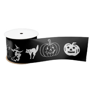 Gelukkig Halloween zwart wit griezelige decoratie Lint
