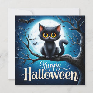 Gelukkig Halloween Zwarte Kat Kaart