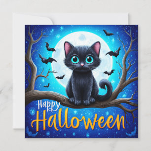 Gelukkig Halloween Zwarte Kat Kaart
