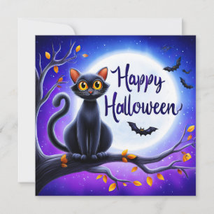 Gelukkig Halloween Zwarte Kat Kaart