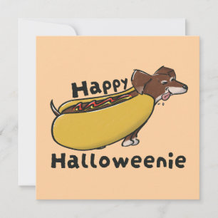 Gelukkig Halloweenie Hotdog Dachshund Kaart