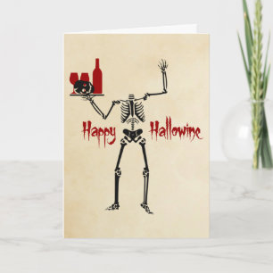 Gelukkig Hallowine Onthoofde Skelet Kaart