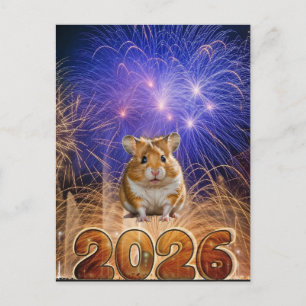 Gelukkig Hammie Nieuwjaar Vakantiekaart Feestdagenkaart