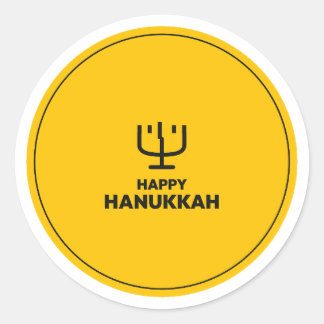 Gelukkig Hanukka Menora Lichtfestival Joods H Ronde Sticker