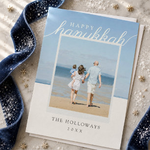Gelukkig Hanukka Modern Family Foto Vakantiekaart Feestdagenkaart