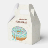 "Gelukkig Hanukkah" Donut – Moderne Illustratie St Bedankdoosjes (Achterkant)