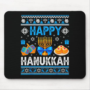 Gelukkig Hanukkah Menorah Dreidel Lelijke Chanukah Muismat