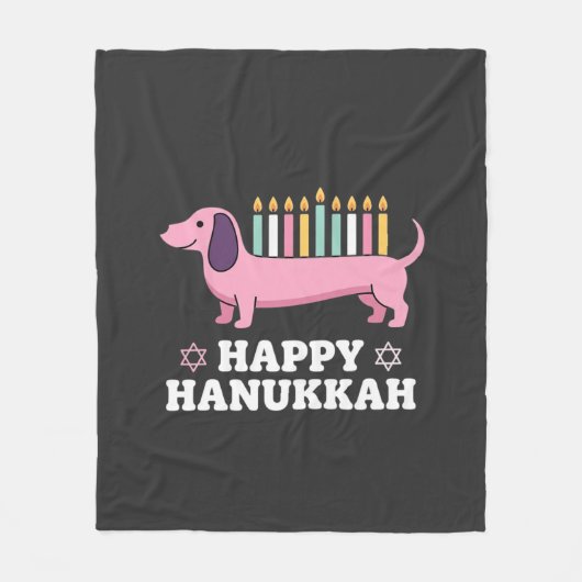 Gelukkig Hanukkah Saushond Hond Fleece Deken (Voorkant)