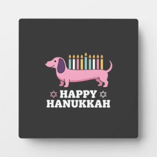 Gelukkig Hanukkah Saushond Hond Fotoplaat