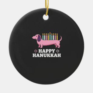 Gelukkig Hanukkah Saushond Hond Keramisch Ornament