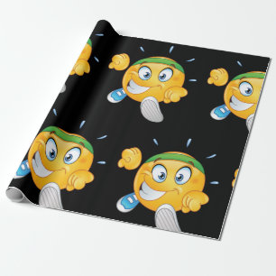 Gelukkig Hardloop Emoji Cartoonloper Cadeaupapier
