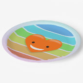 Gelukkig hart papieren bordje (Gekanteld)