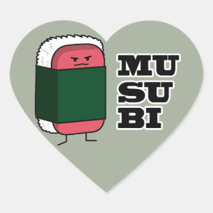 Gelukkig Hawaiiaans Musubi Sushi Nori zeewier Hart Sticker
