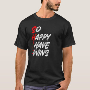 Gelukkig heb ik twee keer mam pap Gezegde sloga T-shirt