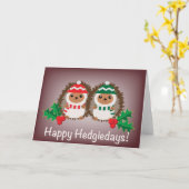 Gelukkig Hedgiedagen Kerstkaart Kaart (Gele Bloem)