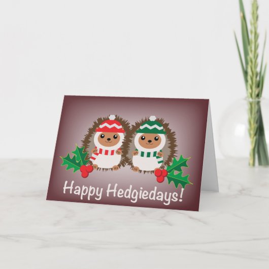 Gelukkig Hedgiedagen Kerstkaart Kaart (Voorkant)