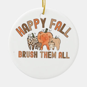 Gelukkig Herfst Borstel Ze Alle Tandarts Tanden Keramisch Ornament
