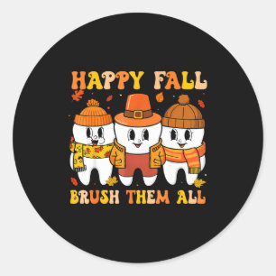 Gelukkig herfst Bruhem Alle tanden Thanksgiving Ta Ronde Sticker