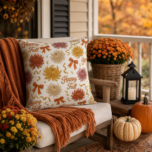 Gelukkig Herfst Chrysanthemum Herfst Bloemige Mums Buitenkussen