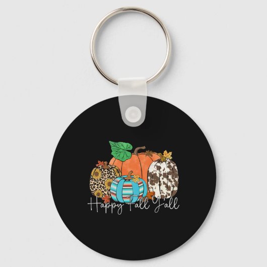 Gelukkig herfst iedereen Luipaard Pompoen Herfstse Sleutelhanger (Voorkant)