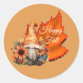 Gelukkig Herfst Kabouter Sticker (Voorkant)