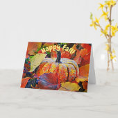 Gelukkig herfstseizoen kunstkaart kaart (Gele Bloem)