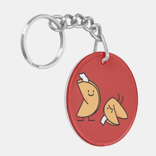 Gelukkig het koekjes knapperig Chinees zoet Sleutelhanger (Voorkant Links)