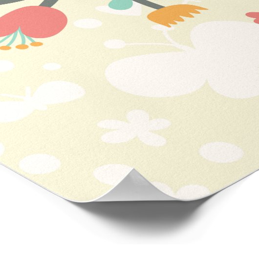 Gelukkig, hipster, trendy, retro, , leuk, leuk, le poster (Hoek)