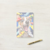 Gelukkig Hond Feest Toeters Post-it® Notes (Op bureau)