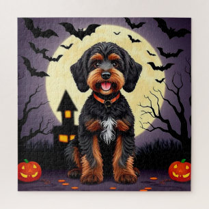 Gelukkig Hond Halloween Pompoen Feest Scene Legpuzzel