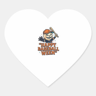 Gelukkig honkbal onkruid vintage Halloween honkbal Hart Sticker
