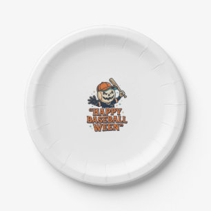 Gelukkig honkbal onkruid vintage Halloween-honkbal Papieren Bordje