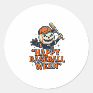 Gelukkig honkbal Onkruid Vintage Halloween-honkbal Ronde Sticker