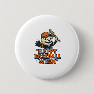 Gelukkig honkbal Ween vintage Halloween-honkbaldes Ronde Button 5,7 Cm