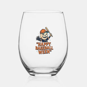 Gelukkig honkbal Ween vintage Halloween-honkbaldes Wijnglas Zonder Voet
