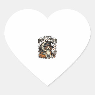 Gelukkig Howl-O-Ween Beagle Heksenhoed Halloween T Hart Sticker