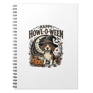 Gelukkig Howl-O-Ween Beagle Heksenhoed Halloween T Notitieboek