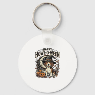 Gelukkig Howl-O-Ween Beagle Heksenhoed Halloween T Sleutelhanger