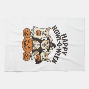 Gelukkig Howl-O-Ween Corgi Halloween Hond Vector O Theedoek
