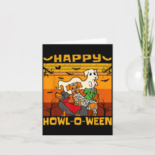 Gelukkig Howl-O-Ween Dachshund Hond Halloween Kost Kaart